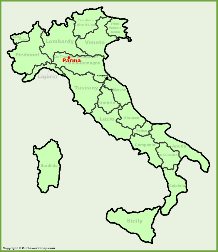 Parma location on the Italy map