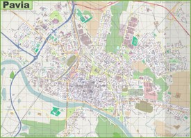 Large detailed map of Pavia