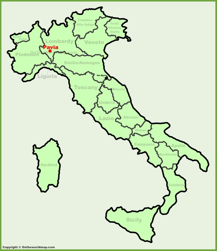 Pavia location on the Italy map