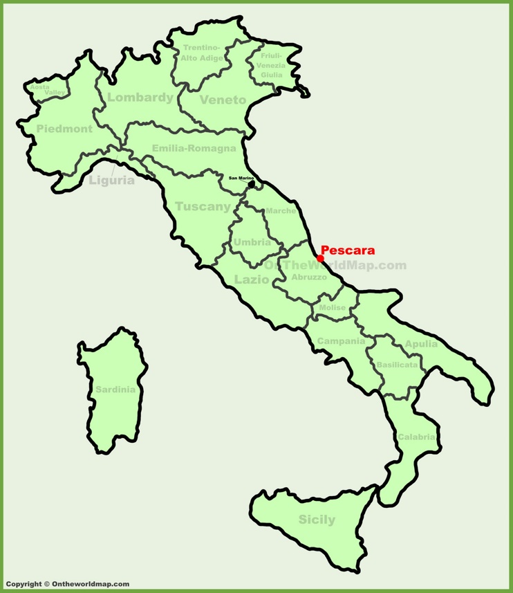 Pescara location on the Italy map