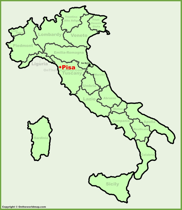 Pisa location on the Italy map