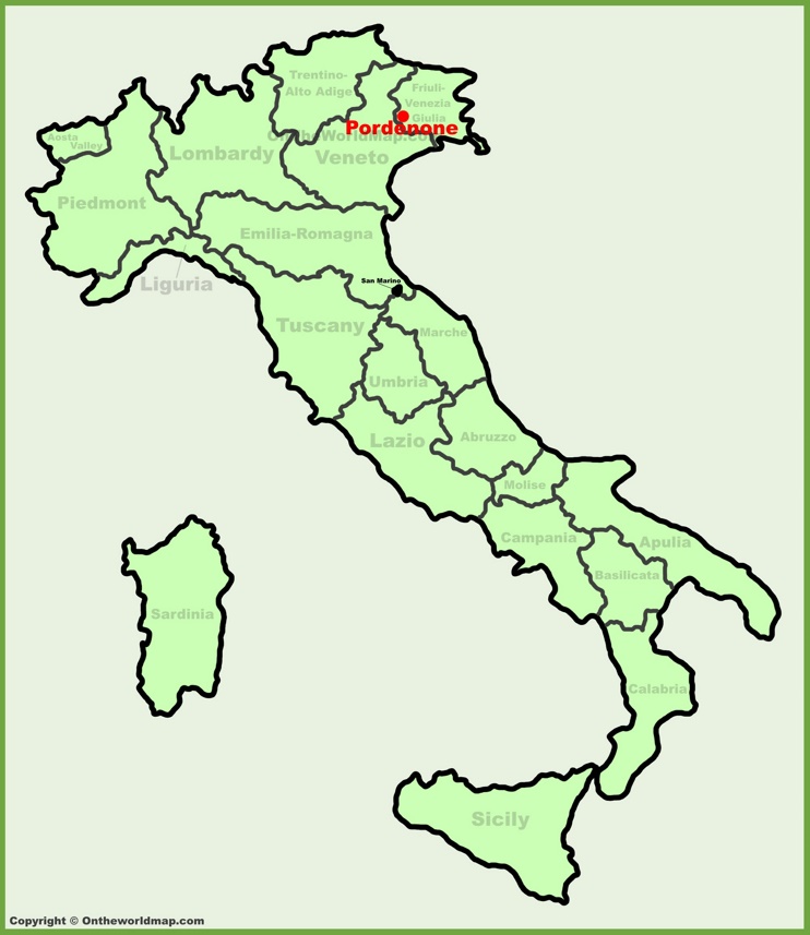 Pordenone location on the Italy map
