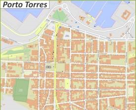 Porto Torres City Center Map