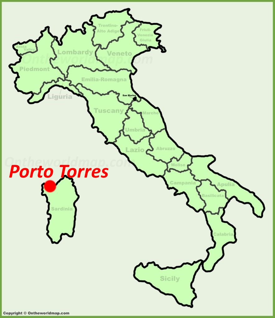 Porto Torres location on the Italy map