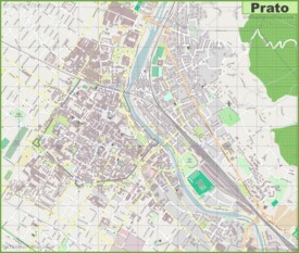 Large detailed map of Prato
