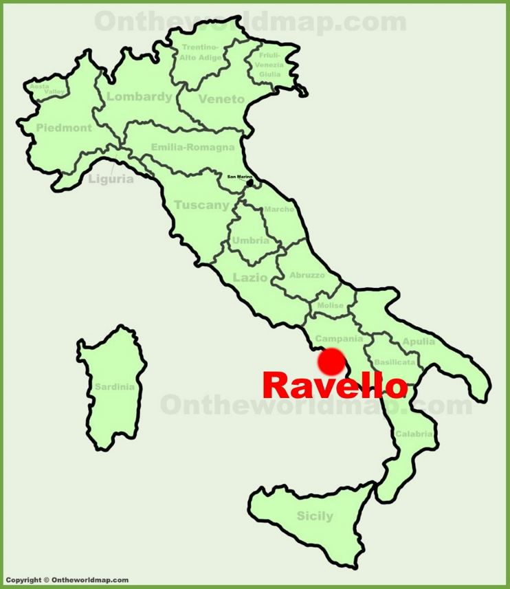 Ravello location on the Italy map