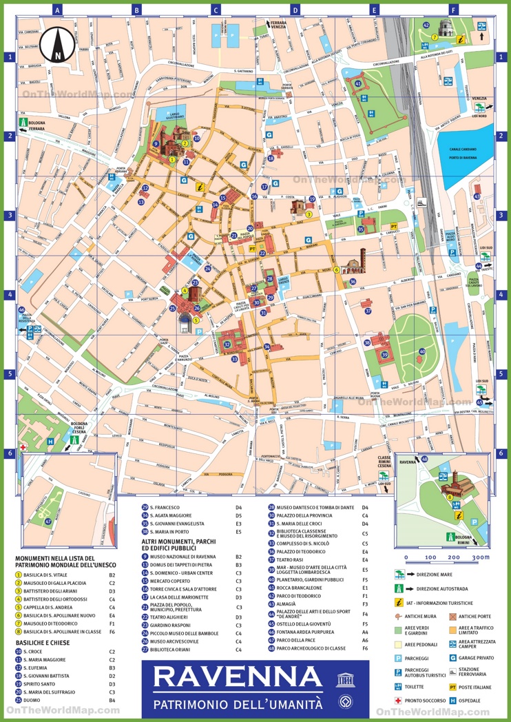 Ravenna tourist attractions map