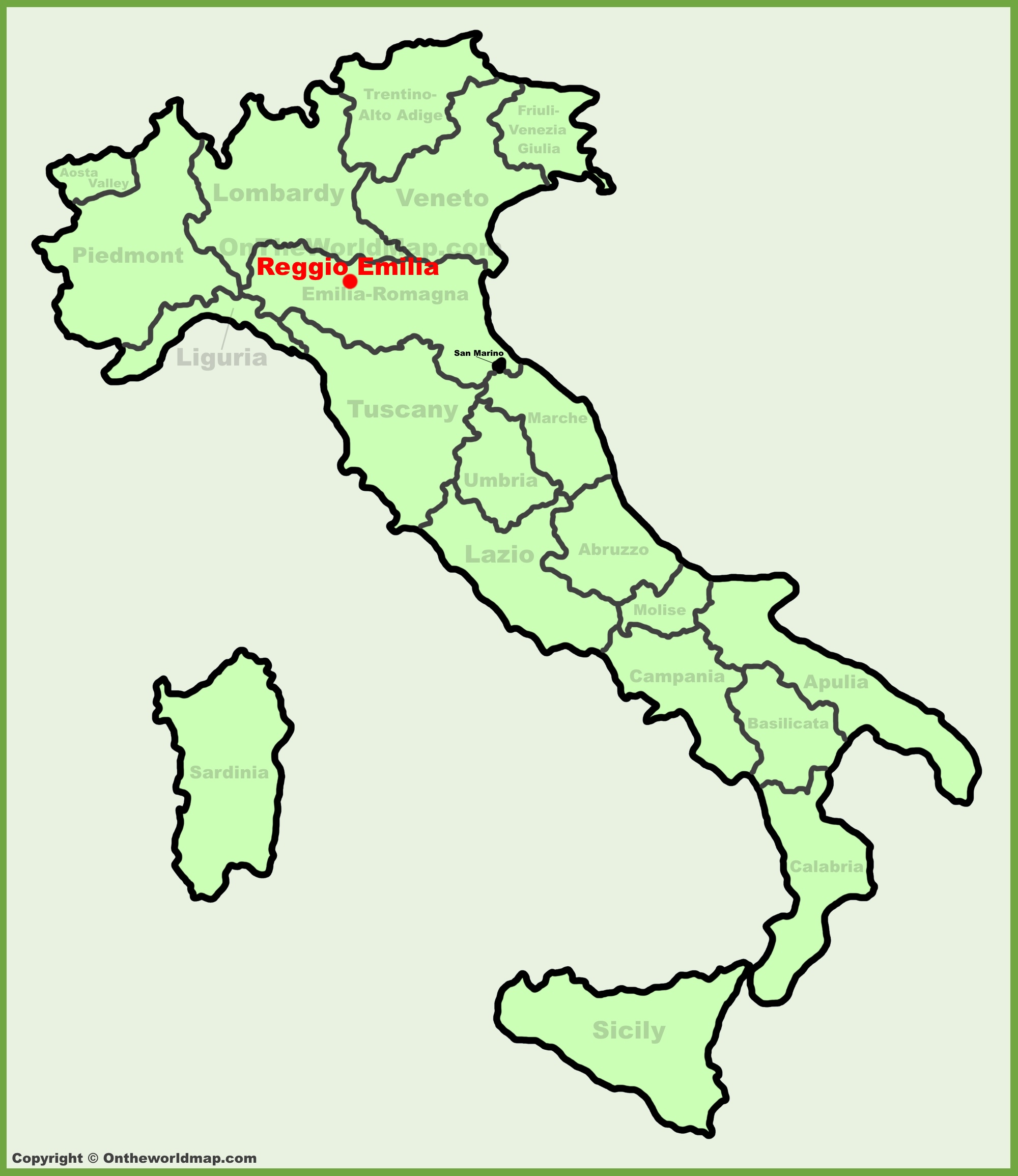 Reggio Emilia Location On The Italy Map