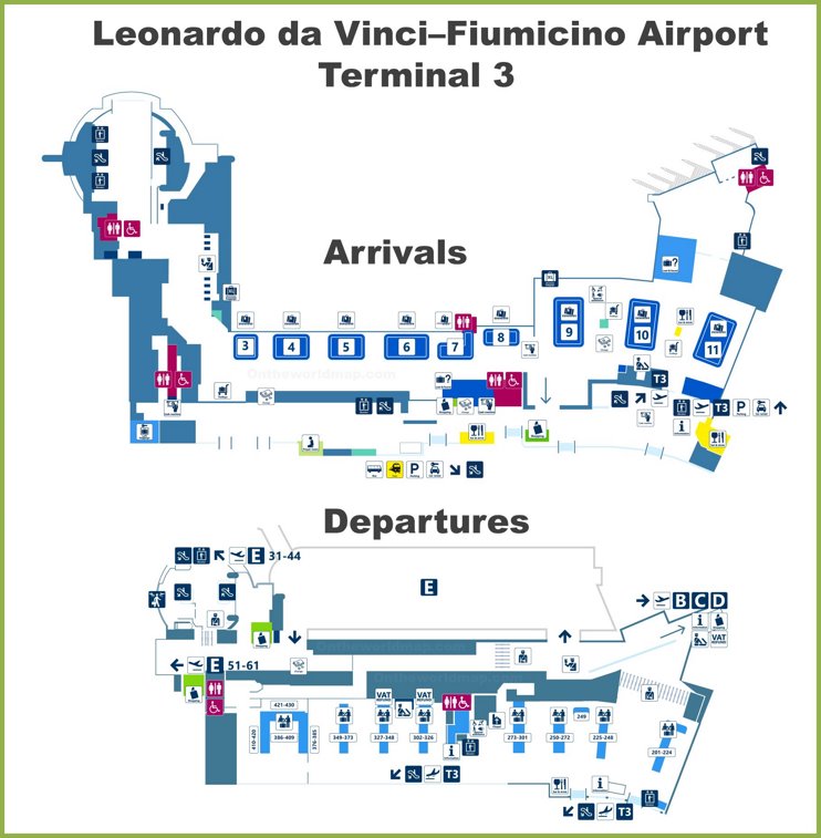 Fiumicino Airport Terminal 3 Map