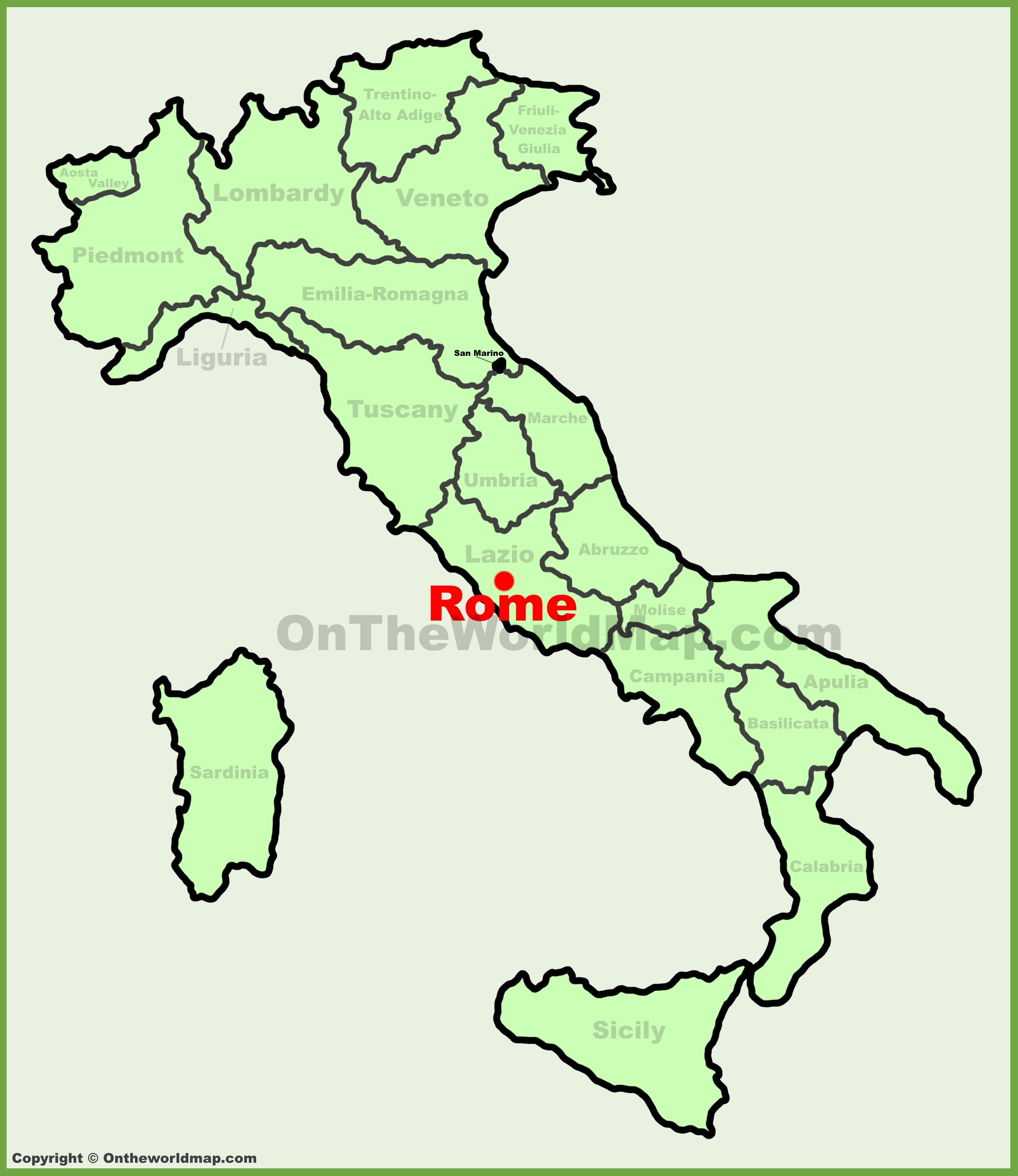 Rome Location On The Italy Map