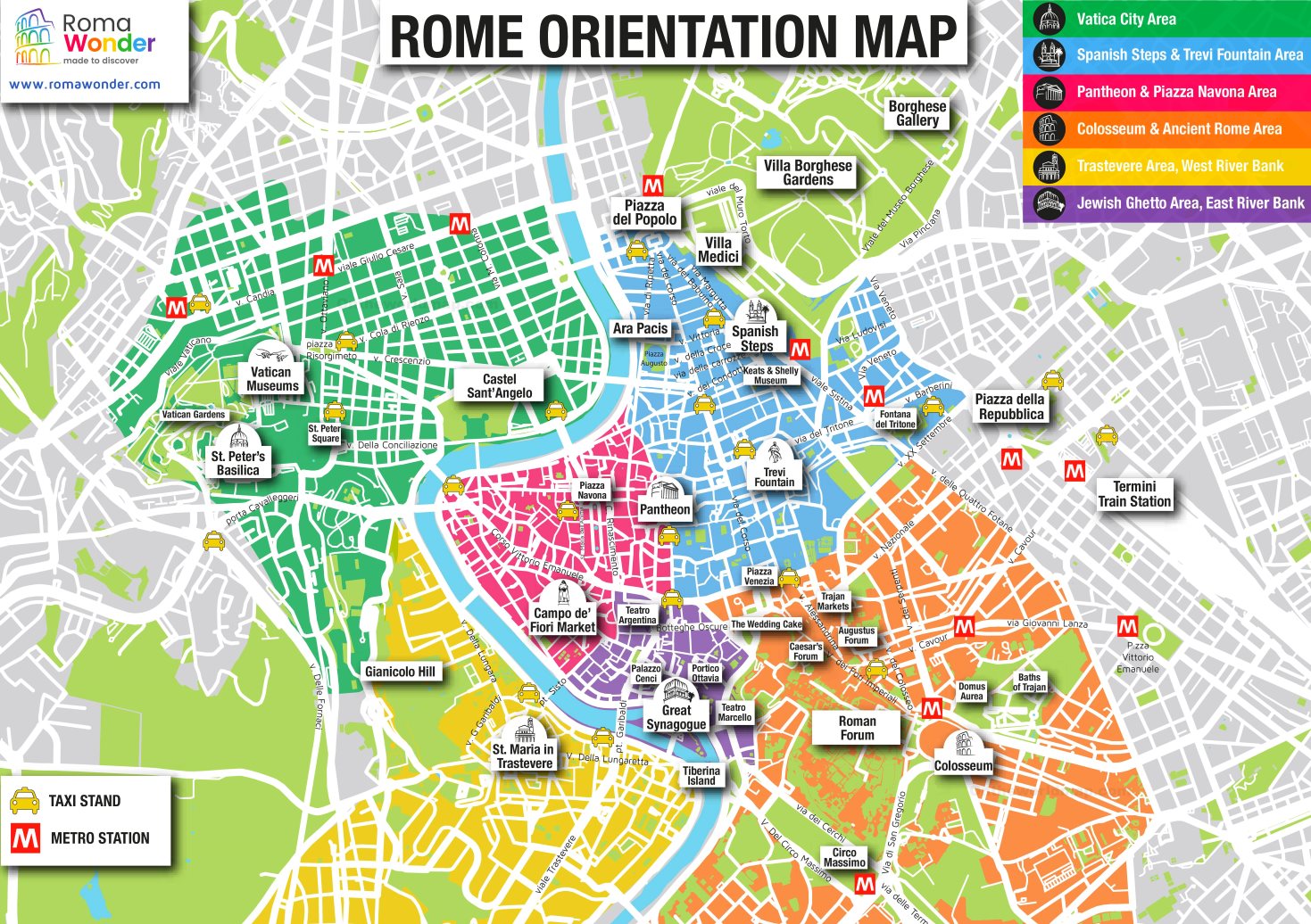 Rome Main Attractions Map