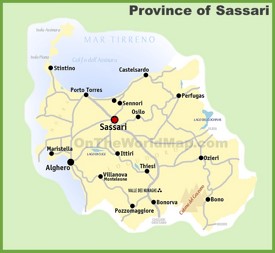 Province of Sassari map