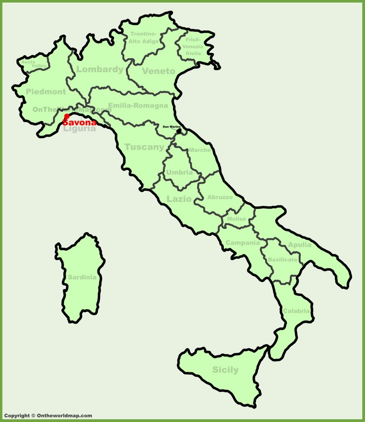 Savona location on the Italy map