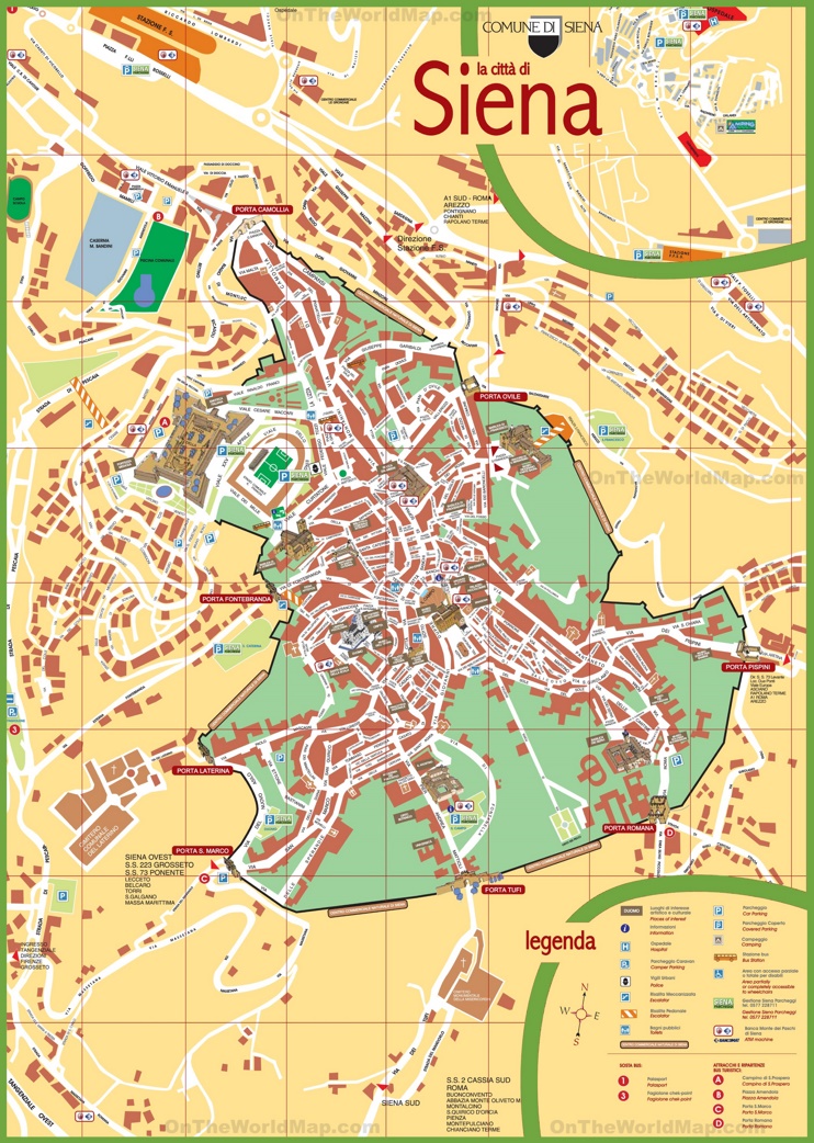 Siena tourist map