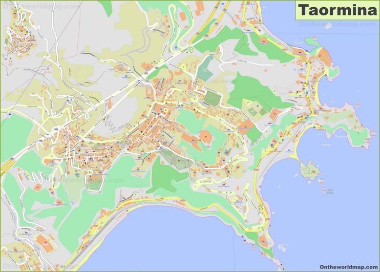 Detailed Map of Taormina
