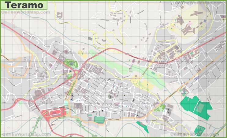Large detailed map of Teramo