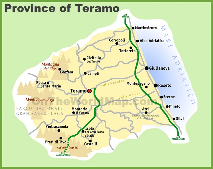 Province of Teramo map