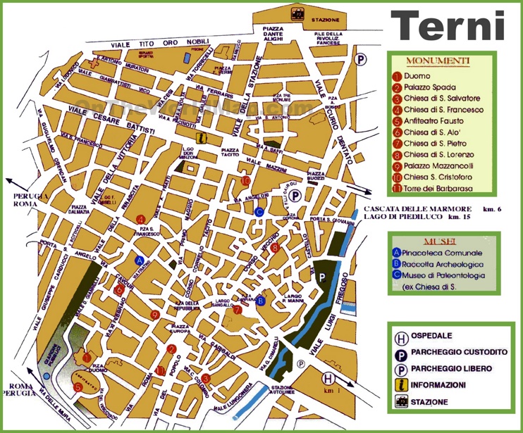 Terni tourist map