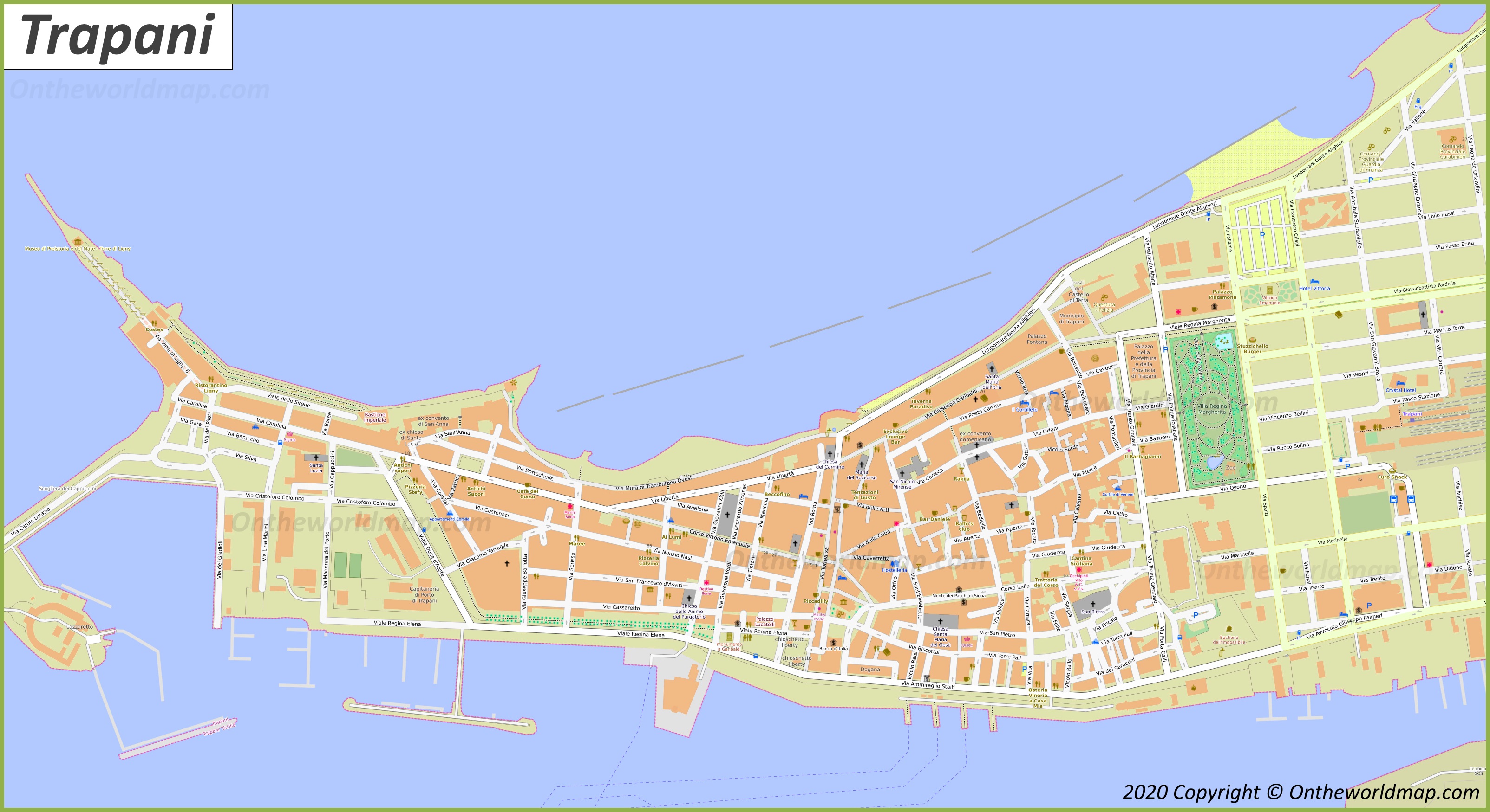 Trapani Old Town Map