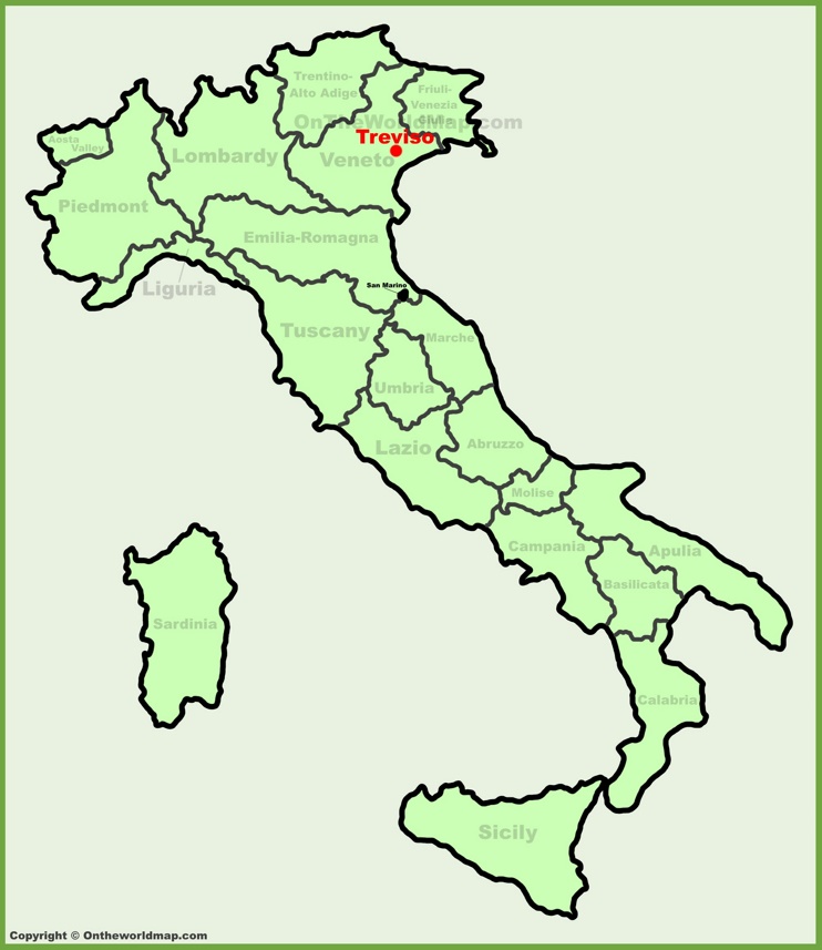 Treviso location on the Italy map