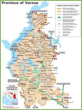 Province of Varese tourist map