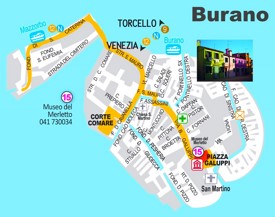 Burano tourist map