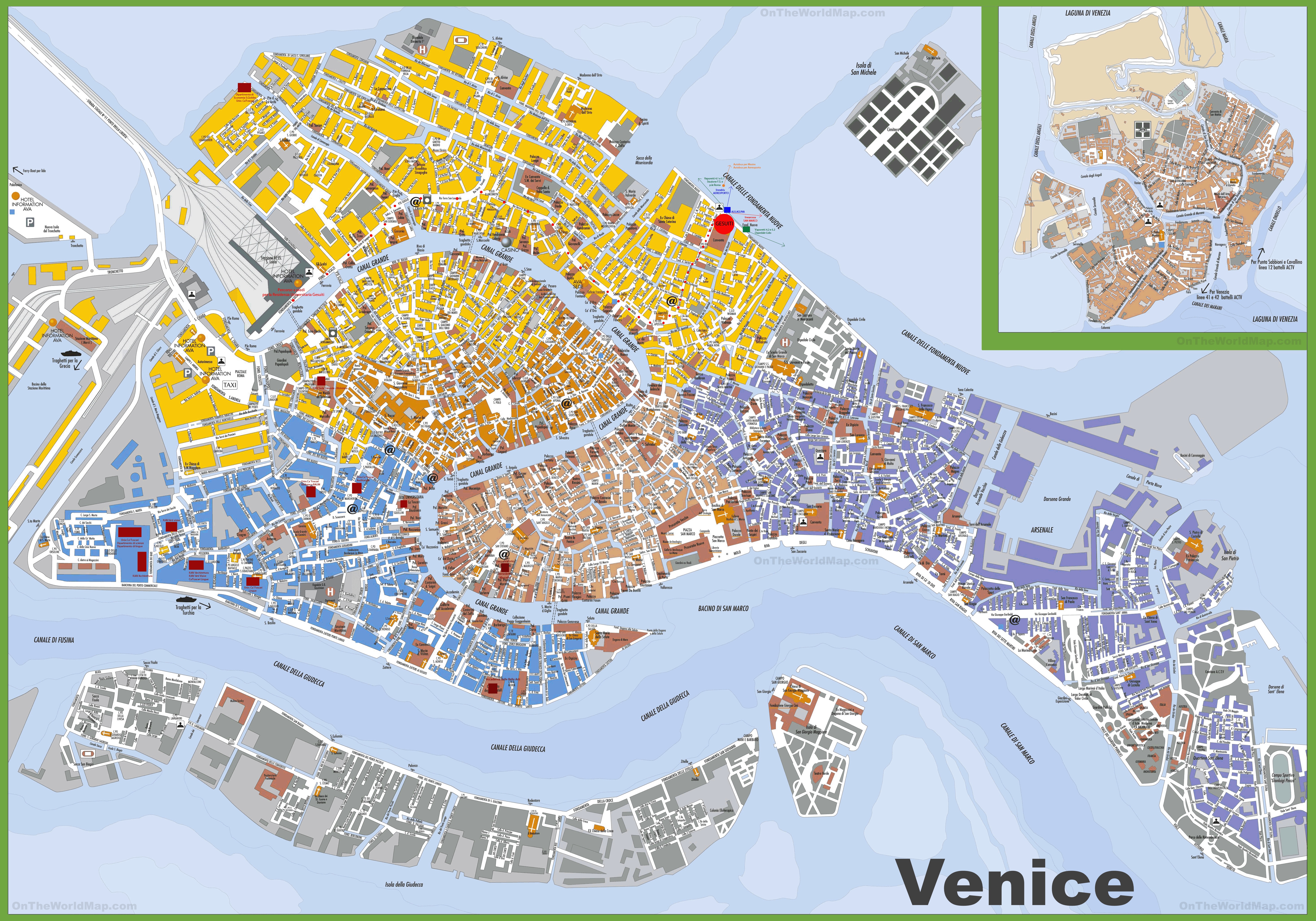 Large Detailed Tourist Map Of Venice