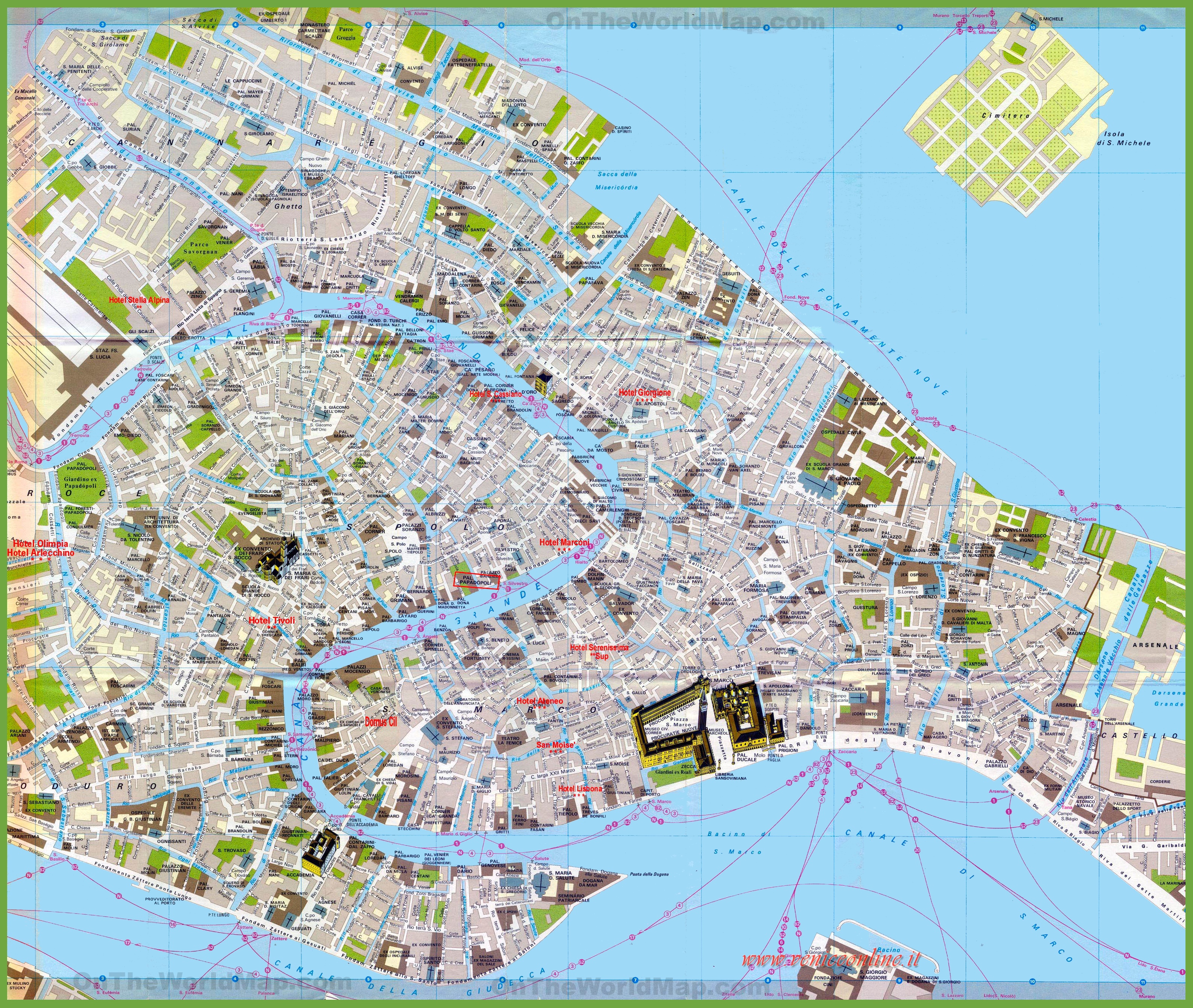 Tourist Map Of Venice City Centre