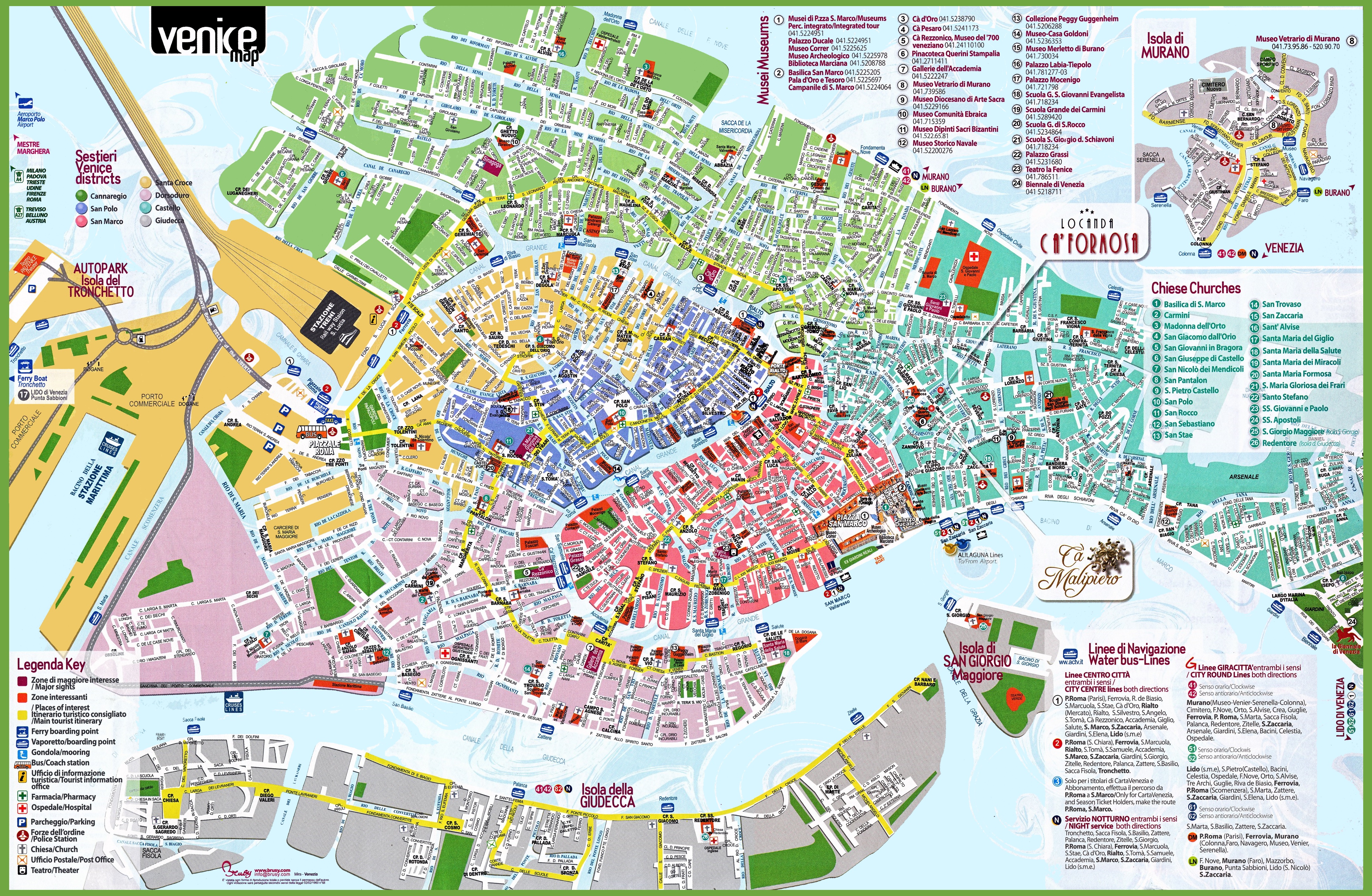 Venice Tourist Attractions Map