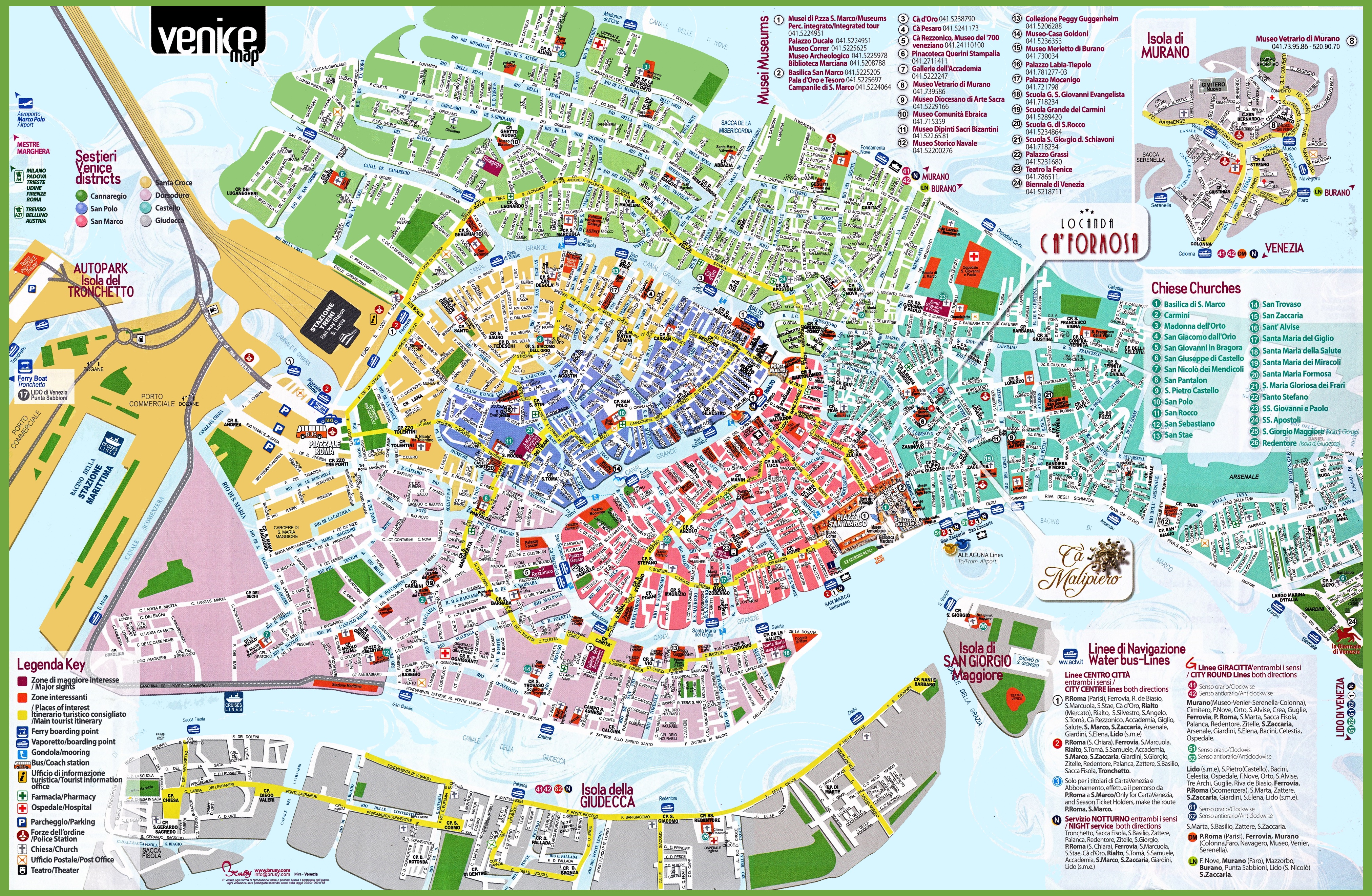 Gratis Venedig Stadtplan mit Sehenswürdigkeiten zum Download