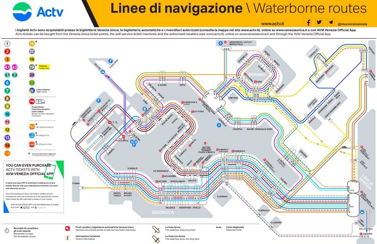 Venice Water Bus ACTV Map