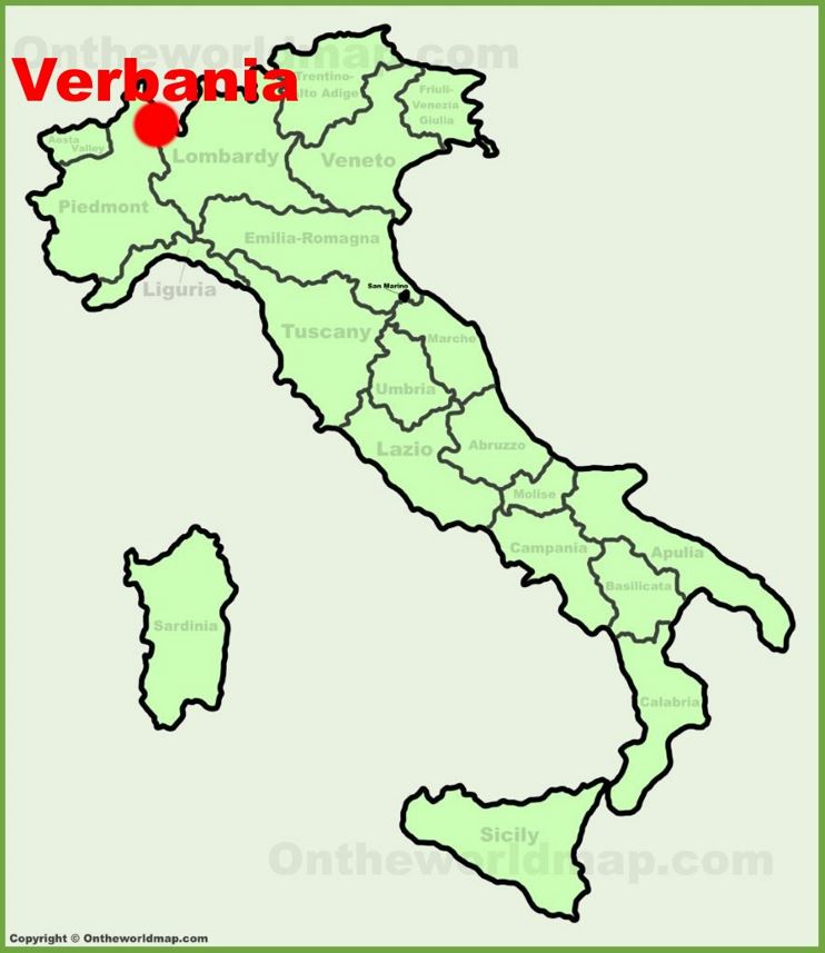 Verbania location on the Italy map