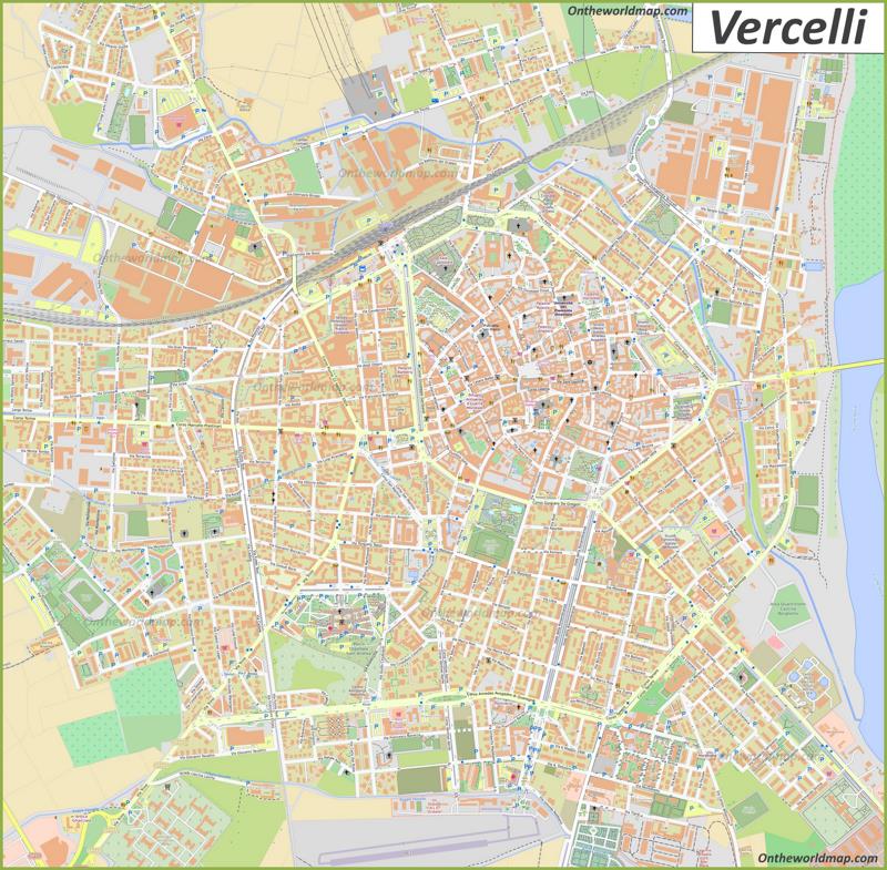 Map of Vercelli