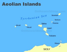Aeolian Islands map