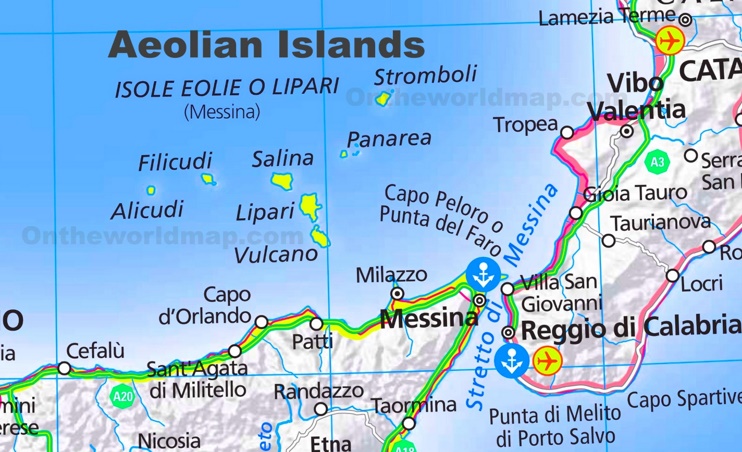 Aeolian Islands tourist map