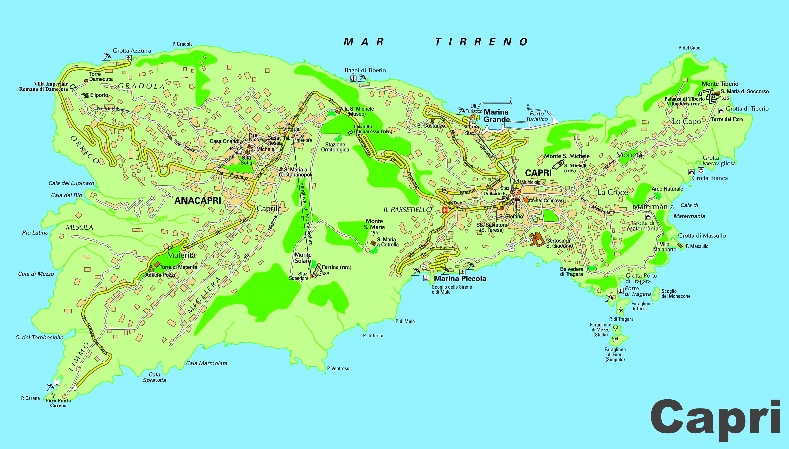 Capri And Anacapri Map