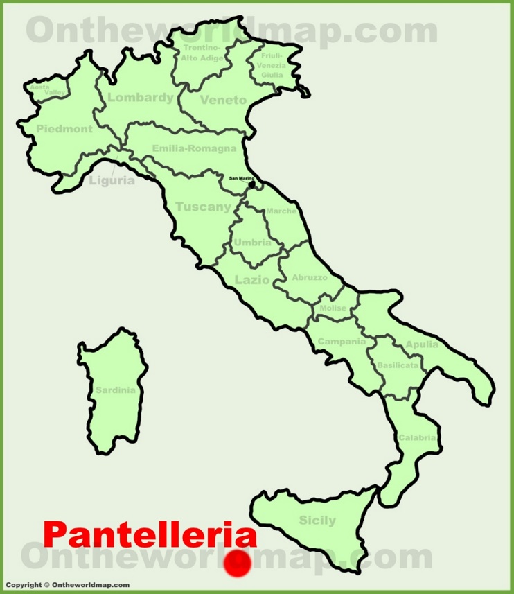 Pantelleria location on the Italy map