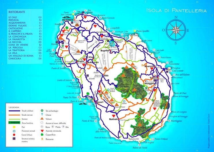 Pantelleria sightseeing map