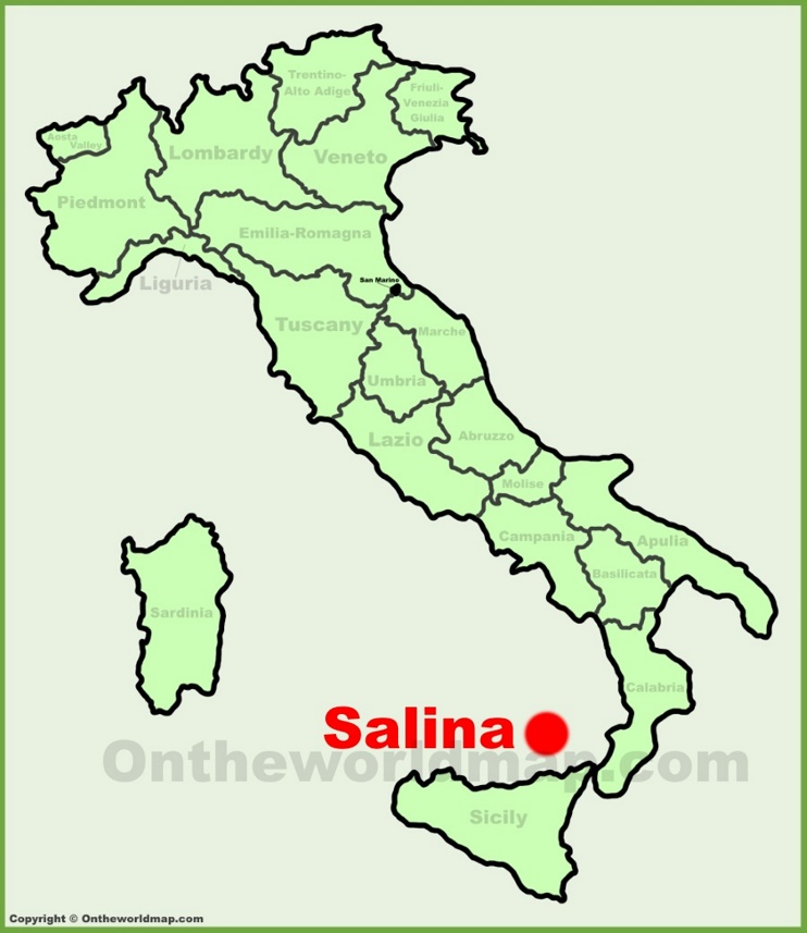 Salina location on the Italy map