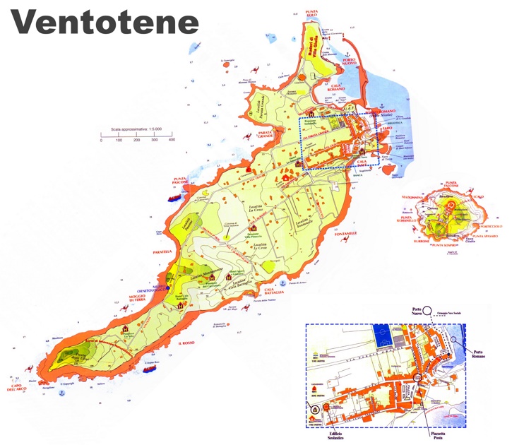 Ventotene tourist map