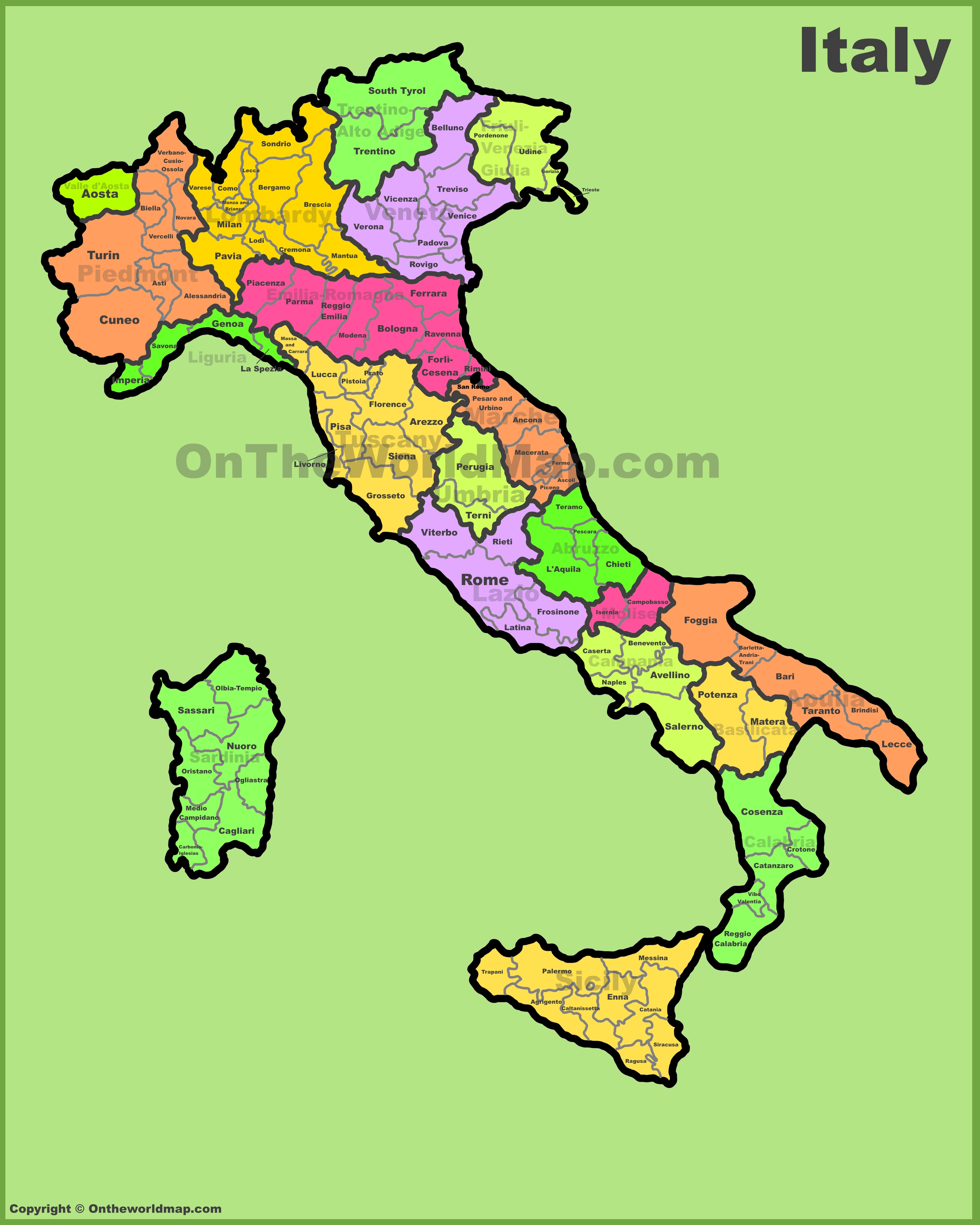 Italy Provinces Map