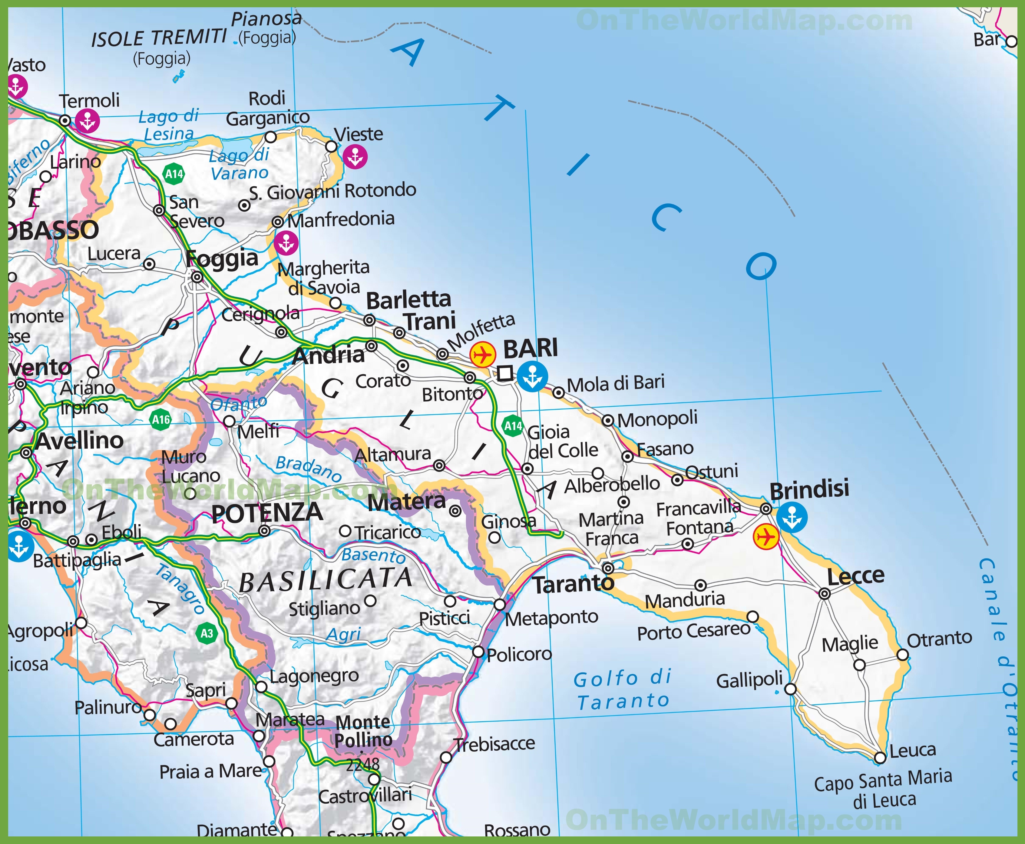 Puglia Italia Mapa