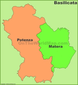 Basilicata provinces map