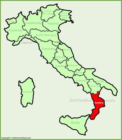 Calabria Location Map