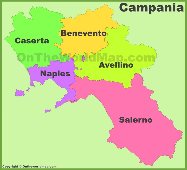 Campania provinces map