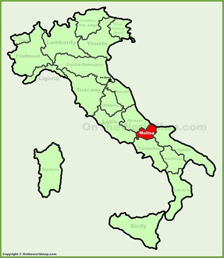 Molise location on the Italy map