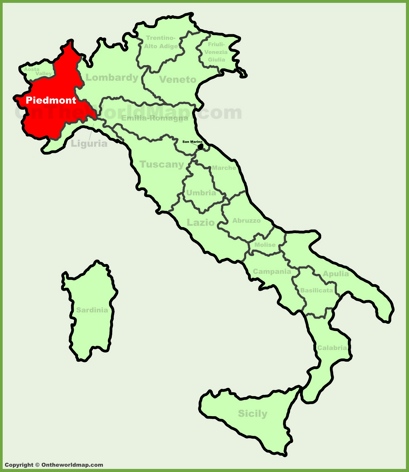 Piedmont Location Map