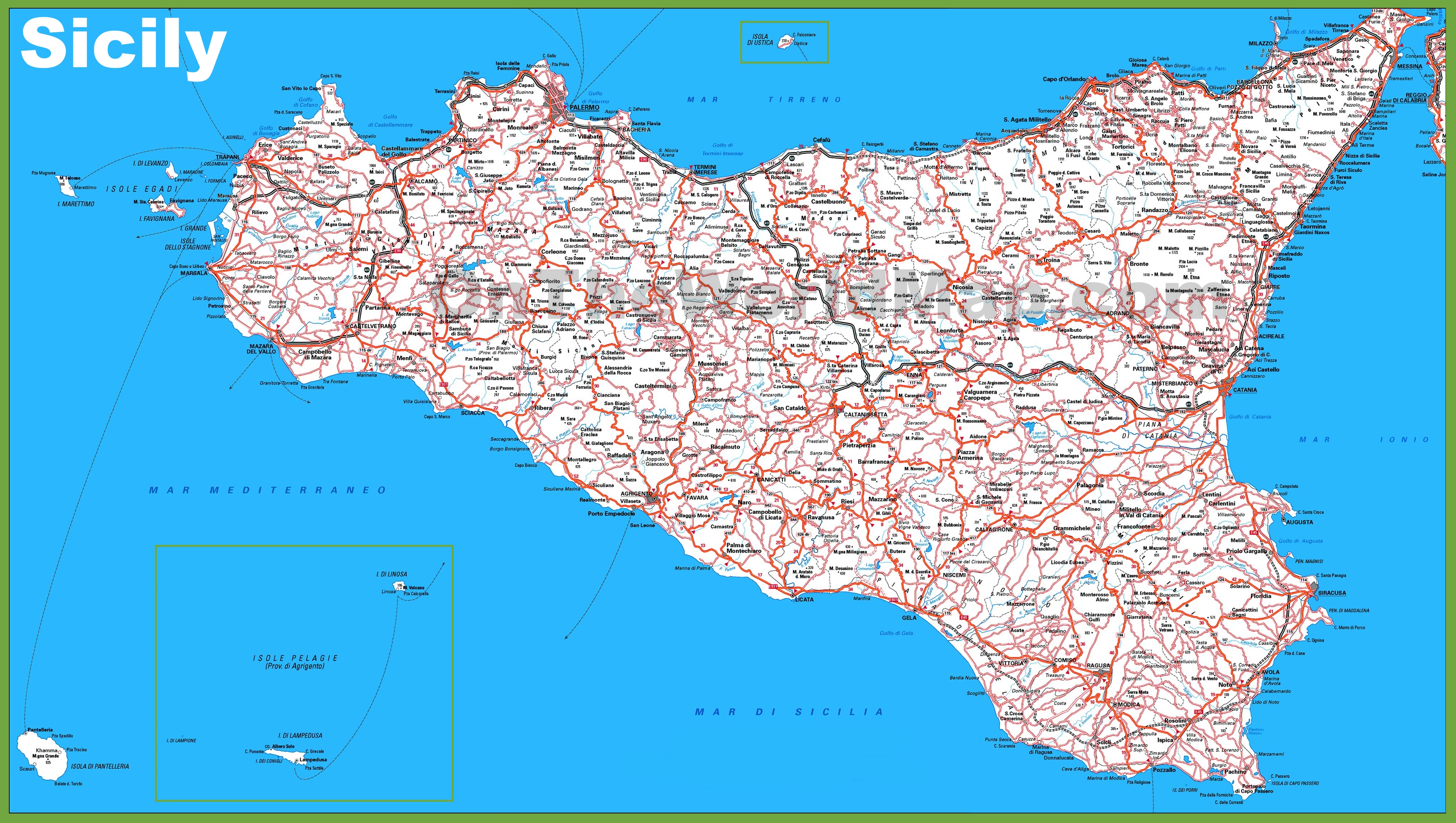 Where can you find a detailed map of Italy that shows cities and towns?