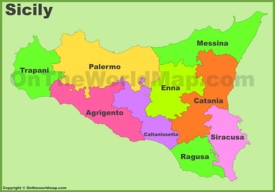 Sicily provinces map