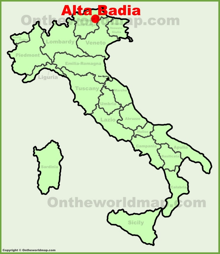 Alta Badia location on the Italy map